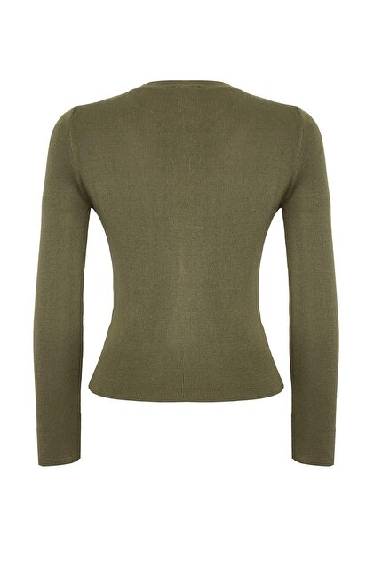 Trendyolmilla Wardrobe Essentials Haki Merserize Görünümlü Basic
