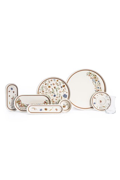 Daisy 6 Kişilik 28 Parça Yuvarlak Fine Bone Porselen Kahvaltı Takımı