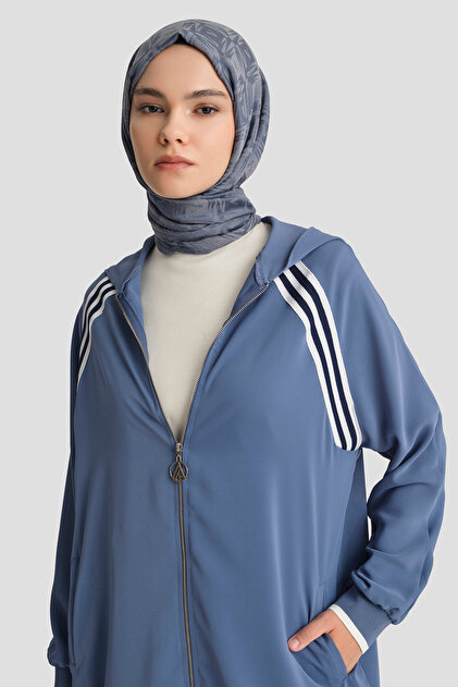 Armine TREND Yeni Sezon Kapüşonlu Şerit Detaylı Fermuarlı Tunik
