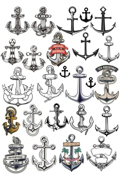 Sea Anchor Sticker Set 25 Pieces Phone, Tablet, Notebook, Laptop Sticker