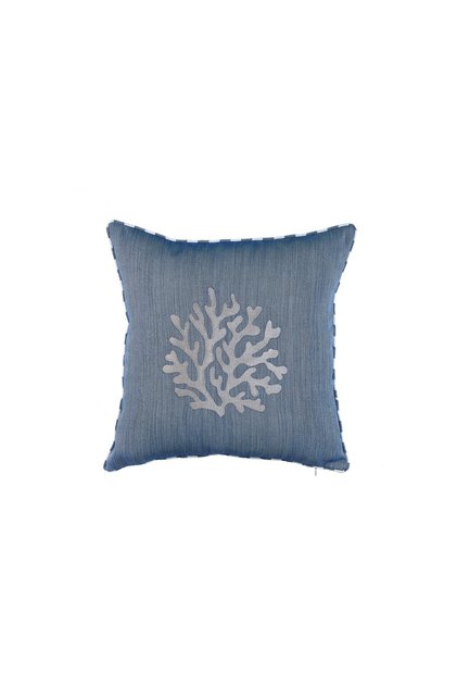 Star Case Piping Coral (Navy Blue Background / Stone Embroidery / 45x45 Cm)