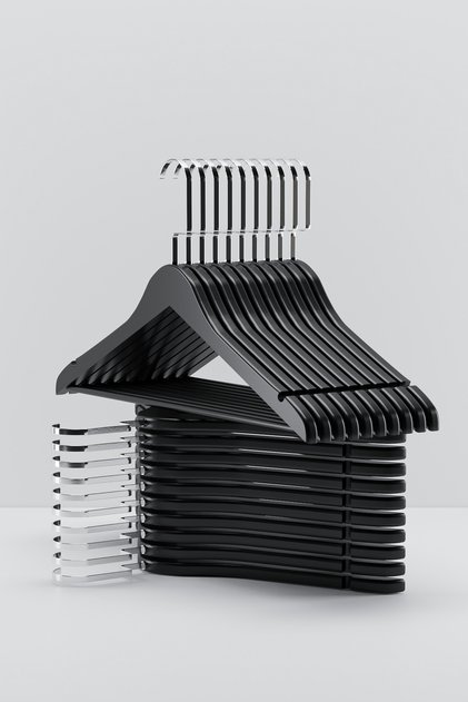 Black Wooden Hanger Clothing Dress and Shirt Hanger Special Series Nickel Hook (Ultra Luxury) 12 Pieces.