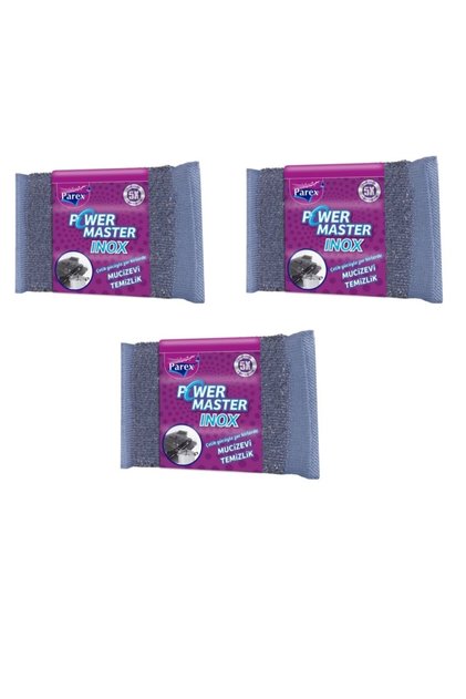 3 Pieces Steel Embroidered Dish Sponge (power Master Inox)