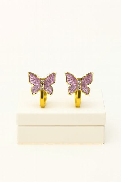 Butterfly Design Compression Children's Earring for Non-Pierced Ears