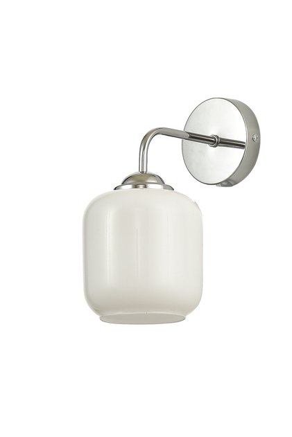 Siena Aplik Beyaz Camlı Salon Oturma Odası Modern (Krom Kaplama)