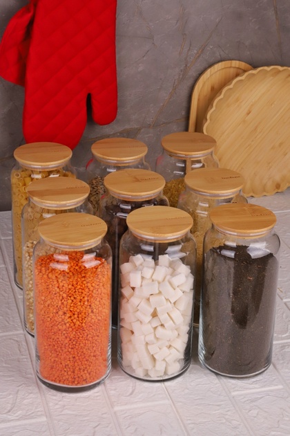 9' Zone Glass Storage Container - 1300ml Vacuum Bamboo Lid