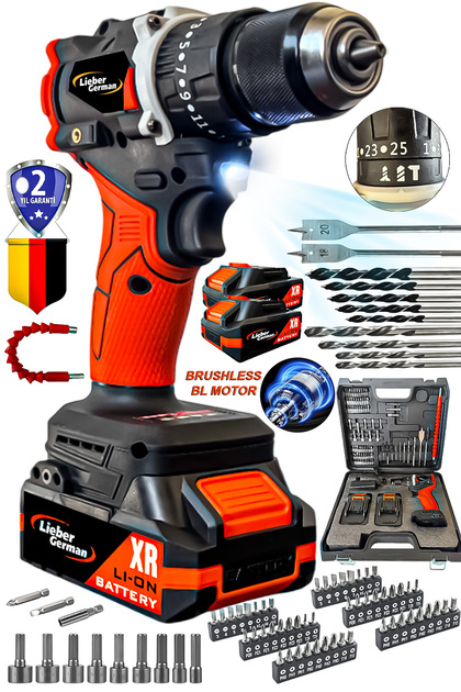 Lieber German Teknoloji 21 V Darbeli Kömürsüz BL Motor 82 Parça