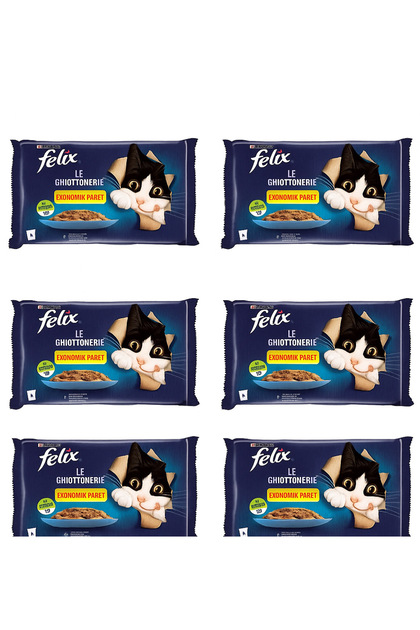 FELIX Felix Somon Kedi Yaş Mama Eko Paket 85 Gr 24 Lü (4*6 Pk
