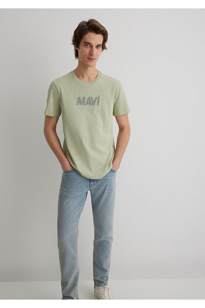 Mavi Logo Baskılı Yeşil Tişört Slim Fit / Dar Kesim 066846-85873