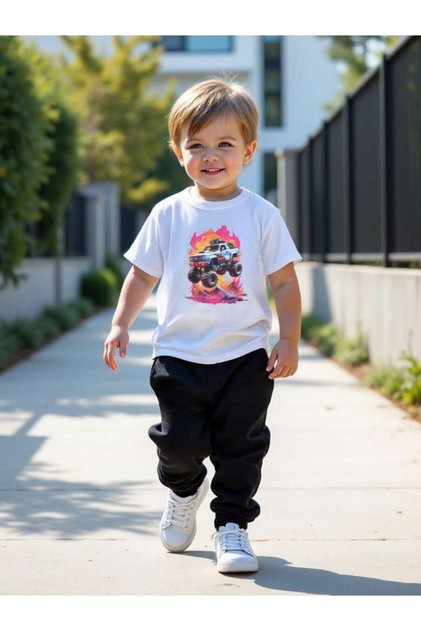 Men's Summer Set – Printed T-Shirt + Ribbed Elasticated Bottom