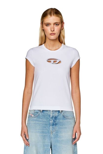 Diesel Kadın Oval-d Logo Beyaz T-shirt - Fiyatı, Yorumları