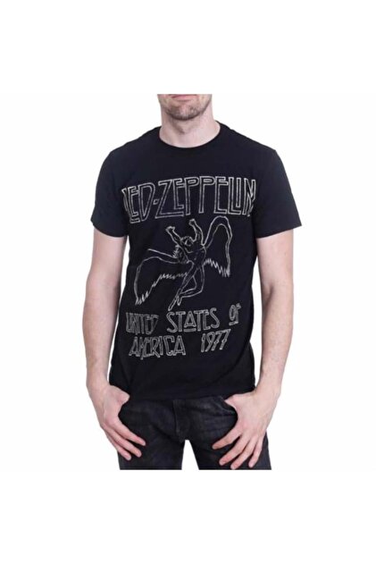 Köstebek Led Zeppelin United States Of America 1977 Black Unisex T