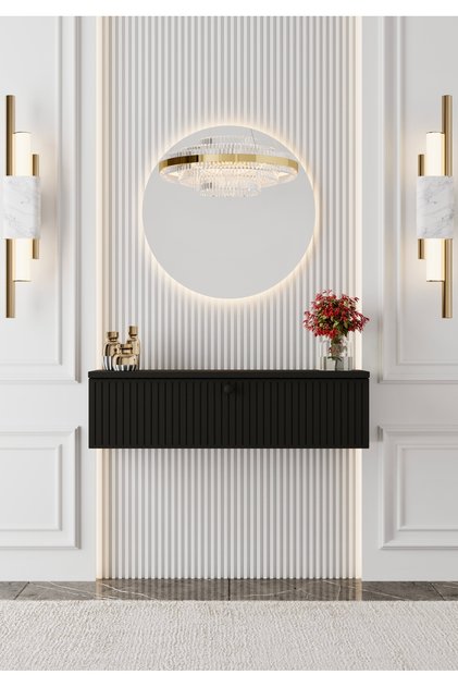 MİMOSA MDF DUVARA MONTE KAPAKLI DRESUAR,Makyaj masası (90 cm)