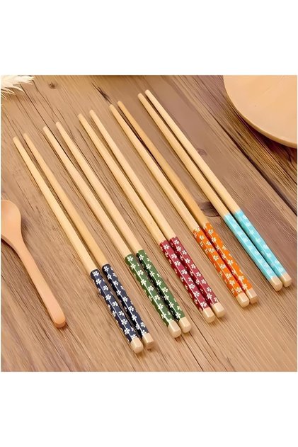 Pcs Bamboo Pattern Washable Chinese Chopsticks - Sushi, Ramen and Noodle Chopsticks Set Ayr. 113