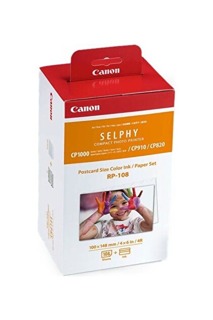 SELPHY Compact Photo Printer Postcard Size Color Ink/Paper Set RP-108 Multicolour