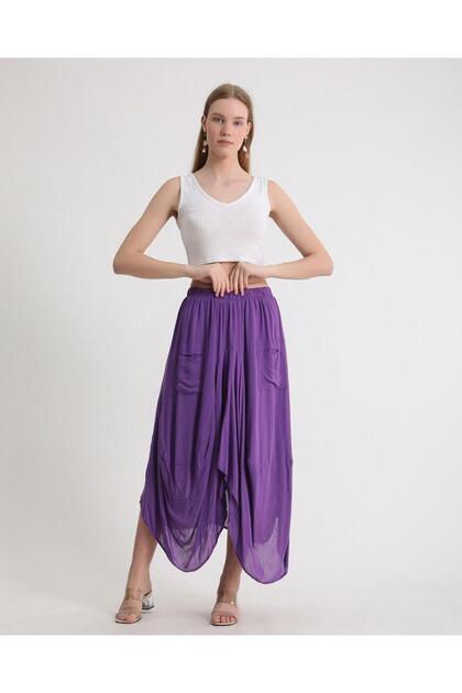 Women's Cotton Fabric Shalwar Skirt with Double Pockets