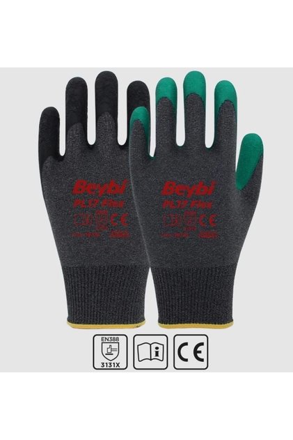 Beybi Pl17 Flex Likralı İpten Örme Lateks Eldiven No:10