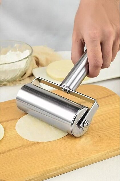 morponi Metal Saplı Rulo Hamur Açıcı Merdane Pürüzsüz Oklava Pizza