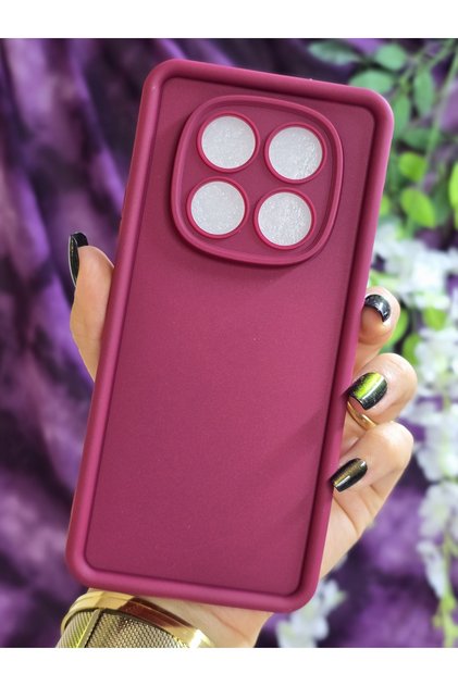 Xiaomi Redmi Note 14 Pro 4g Compatible Shockproof Corner Supported Matte Claret Red Case