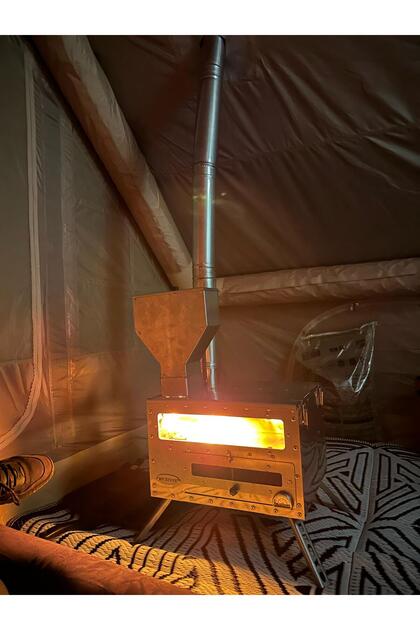 Realx Portatif Kuzineli Pelet&Odun Kamp , Piknik , Outdoor Sobası