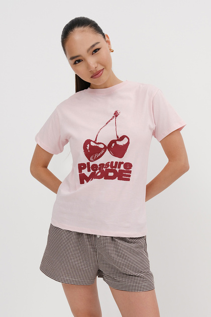 Addax Kiraz Baskılı T-shirt P10483 - Fiyatı, Yorumları