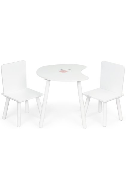 Set Masuta cu 2 scaune HomeWork Table idealSTORE Picioare din lemn de pin Blat MDF Ideal pentru bloc