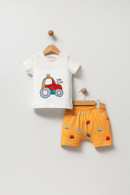 Car Printed Baby Double Set