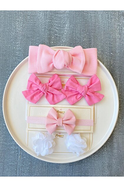 kız bebek çocuk bandana toka set