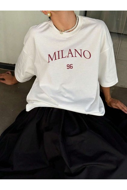 Women/Men Unisex Milano Printed Oversize Cotton T-Shirt