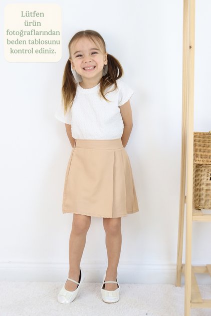 🌸 Girls' Pleated Skirt – Elastic Waist, Modern and Comfortable Design 🌸