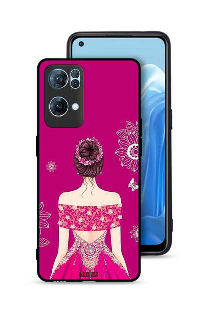 غطاء حماية Oppo Reno7 Pro 5G بتصميم فتاة وزهور