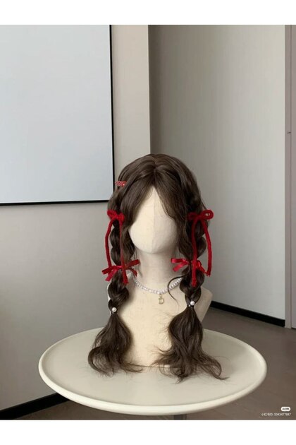 Red Satin 2-Piece Bow Women's Buckle Set
