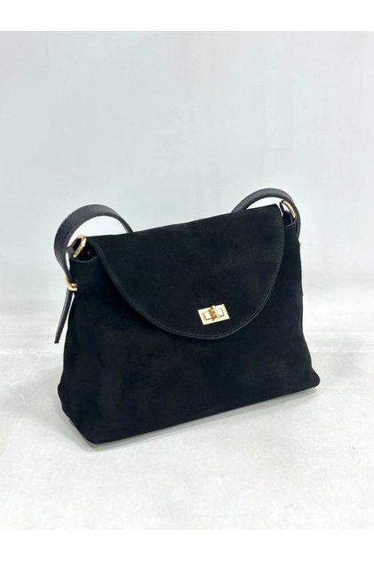 30x23cm clamshell bag, genuine suede leather women's handbag, shoulder bag, and crossbody bag