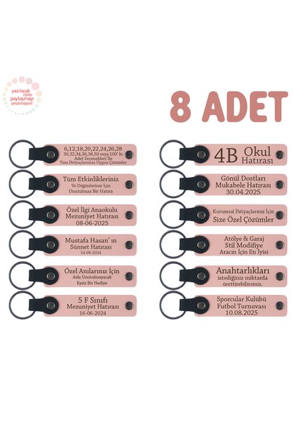 Leather Souvenir, Powder, for Little Ones Graduating from Teaching, Set of 8, Name Can Be Written on It