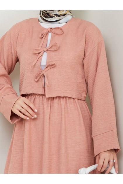 Women's Three-Tie Linen Kimono Set