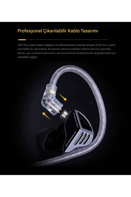 sipariş vakti KZ ZVX Pro Saf Akustik Tasarım | Tamamen Metal IEM
