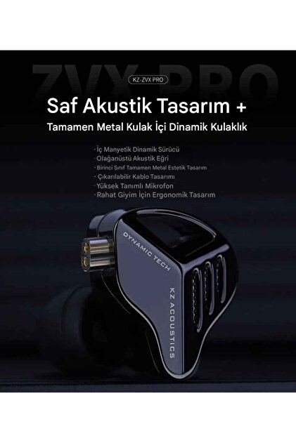 sipariş vakti KZ ZVX Pro Saf Akustik Tasarım | Tamamen Metal IEM