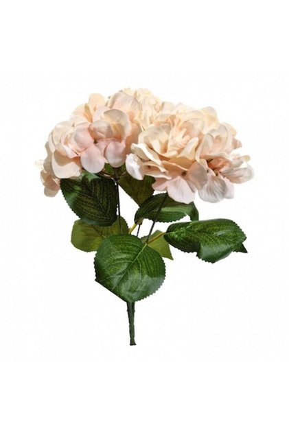 Flori Artificiale, Buchet Cu 5 Fire, Hortensie, 42 Cm, Fildeș