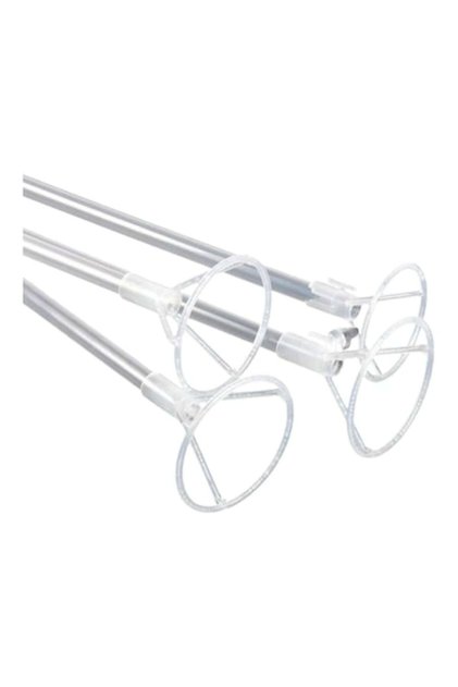 Set 10 bețișoare cu rozetă balon, transparente, 50 cm