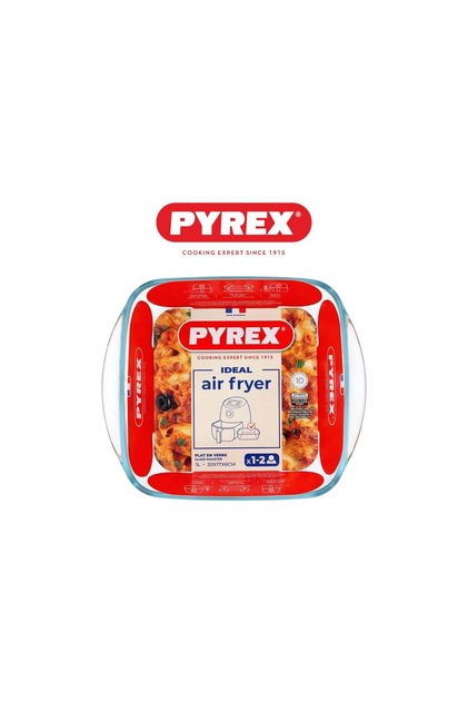 Air Fryer Square Dish 1L – Compact Heat-Resistant Glass Bakeware for Air Fryer and Oven Use