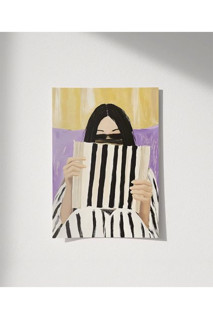 Çerçevesiz Poster Çizgili Düşünceler Serisi