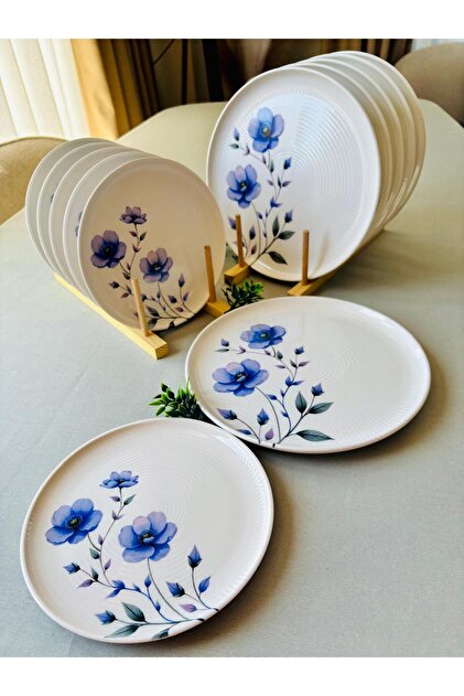VENÜS HOME DECORATION Mor Menekşe Pasta Servis Takımı 6 Kişilik 12