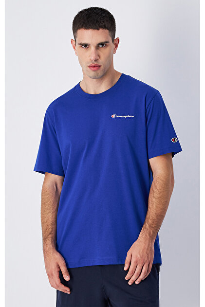 Champion 220273-KK001 SS Tee Siyah Yuvarlak Yaka Düz Erkek T-Shirt