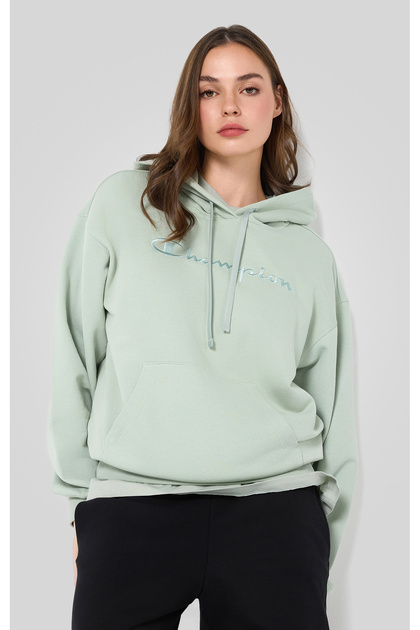 Icons Hooded Sweatshirt Yeşil Kadın Kapüşonlu Sweatshirt-117785-GS129