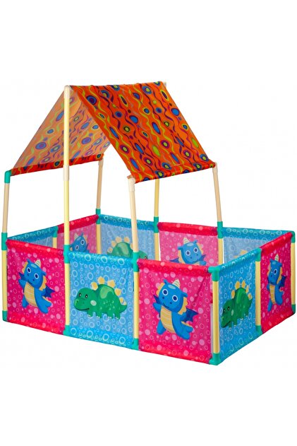 Loc de joaca "LikeSmart Baby Paradise", pentru Copii, Casuta, Margini Rotunjite, Protectie Solara, A