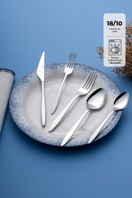 Yakamoz 60 Parça 12 Kişilik Kutulu Çatal Kaşık Bıçak Takımı