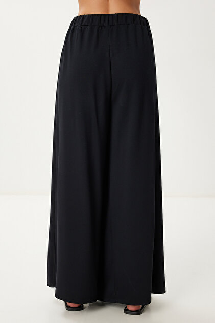 Happiness İstanbul Women's Black Skirt Look Flexible Knitted Baggy