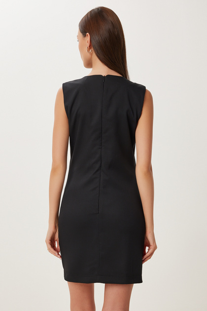 dress code for black and white party Line & Dot Black Anzu Puplum Sweater Mini Dress Black / M main image 0