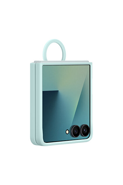 Samsung Galaxy Z Flip 7 Yüzüklü Silikon Kılıf - Mint Yeşili