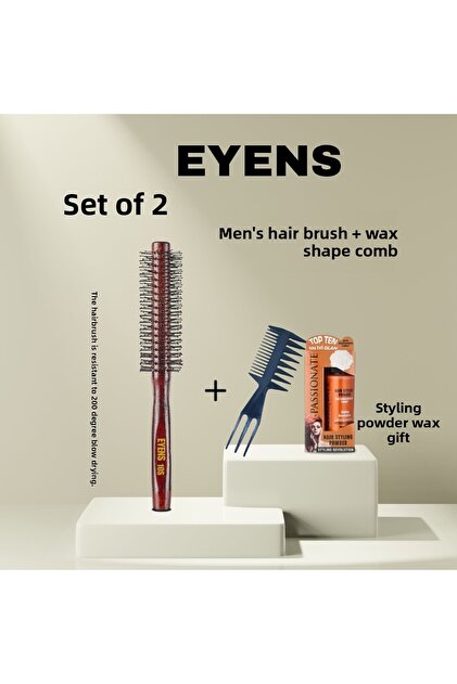 2-Piece Men's Styling Set Blow Dry Brush + Wax Styling Comb Styling Wax Gift